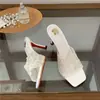 Q6-2~2026 Nuevas Sandalias de Tacón Alto Estilo Francés, Punta Cuadrada y Abierta, Estilo Veraniego para Mujer para Usar Afuera