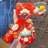 Llavero Colgante Gato de la Suerte Estilo Chino Año Nuevo Pareja Giratorio Lingote Decoración de Llavero Bolsa Año del Caballo Pequeño Regalo