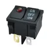 Interruptor Certificado CQC KCD1 Doble Cuadrado de 6 Pines 2 Velocidades 3 Velocidades Ojo de Gato con Luz 21x24mm Interruptor de Dispositivo