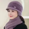 Chapéu de Inverno para Mãe, Mulheres de Meia-Idade e Idosas, Proteção Contra Frio, Chapéu Quente com Proteção para Orelhas, Chapéu de Lã Tricotado com Pelúcia para Avó e Senhora Idosa
