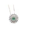 Venta al por mayor de fábrica Popular Colgante de Esmeralda Natural Plata S925 Incrustado Piedra Principal 4*4 Joyería de Lujo Venta Directa de Fábrica