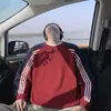 Sudadera de otoño holgada con cuello redondo para adolescentes, capa base para hombre, estilo nuevo, manga larga, talla grande, top a rayas estilo americano