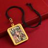 Pingente Thangka Estilo Xizang Semi-Pintado à Mão Pintado a Ouro Zaki Lamu Vida Passada e Presente Pingente Thangka