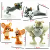 Decoración de pastel de cumpleaños de Gato y Ratón Tom Gato Jerry enchufe para pastel decoración de fiesta de cumpleaños
