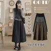 Moda maternidade outono e inverno novo estilo petite saia abóbora casual emagrecedora lã espessa alta qualidade saia midi maternidade