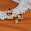 Pendientes de flor vintage Maillard chapados en cobre oro real micro incrustados circón nicho moda temperamento pendientes de alta gama mujer