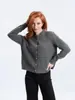 Cárdigan de Punto para Mujer 2025 Otoño e Invierno Nuevo Estilo de Gama Alta Botón Dorado Pequeño Cuello Redondo Chaqueta Suéter Cardigan Exterior Otoño e Invierno