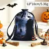 Bolsa de Regalo con Cordón de Halloween Bolsa de Almacenamiento para Joyería, Snacks, Dulces Bolsa de Cordón de Satén de Imitación