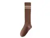 Calcetines de Dos Rayas hasta la Rodilla para Mujer Estilo Otoño e Invierno, Calcetines Largos de Compresión Calentadores Adelgazantes, Calcetines Holgados Estilo Universitario