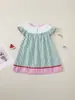 Transfronterizo Bebé Niña Pequeña Princesa Bebé Verano Manga Volante Sin Mangas Vestido Cuello Bordado Sandía Estilo Elegante