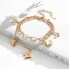 Pulsera Distinctiva de Mariposa de Doble Capa Creativa Nueva de Moda Estilo Frío Estilo Mori Elegante Simple Pulsera para Mujer