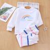 Pijamas de Flanela Infantil, Roupas de Casa de Inverno para Meninos, Conjuntos Quentes de Veludo para Meninas, Atacado de Desenhos Animados para Bebês Outono e Inverno