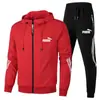 Traje deportivo para hombre, primavera y otoño, nueva marca de moda, ropa de trabajo, sudadera con capucha, conjunto casual de dos piezas para correr y deporte 1