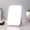 Espejo de tocador cuadrado de alta definición para el hogar con soporte, espejo plegable, espejo de escritorio portátil para maquillaje para dormitorios de estudiantes