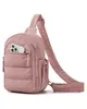 Bolsa Transversal Feminina Pequena de Penas Amazon Puffer Acolchoada Bolsa de Peito Bolsa de Ombro Único Mochila de Viagem Impermeável com Múltiplos Bolsos