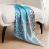 Pañuelo de Seda de Morera Pequeño con Flores Frescas para Mujer, Pañuelo Cuadrado Pequeño de Seda para Primavera y Otoño, Pañuelo para la Cabeza Versátil para Exteriores