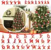 Decoración de Iniciales Navideñas con Letras de Sombrero Rojo, Decoración Colgante para Árbol de Navidad DIY, Colgantes Personalizados para Regalos