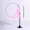Cabeza de Gato del Fabricante Ventosa Fuerte Palo para Molestar Gatos Alambre de Plumas de Colores Caña Larga Juguete Duradero para Gatos de Autoplacer con Cascabel