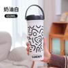 Nuevo Lindo Vaso Termo de Acero Inoxidable, Vaso Portátil con Pajita para Exteriores, Vaso para Coche, Vaso para Coche, Logotipo de Regalo con Letras Impresas