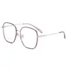 Armazón para Gafas Ópticas de Titanio Polygonal Retro de Lujo Ligero, Efecto Adelgazante para Caras Grandes, Gafas Sin Graduación Anti-Luz Azul TH61002