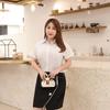 1013100kg Camisa Branca para Mulheres Tamanho Grande Roupa Profissional Camisa Básica Uniforme de Trabalho Top Camisa de Manga Curta Estilo Coreano