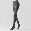 Leggings Aohuan Serie Gris Piernas de Cómic de un Segundo Otoño e Invierno Algodón Raya Vertical Ligera Compresión Adelgazante Térmicos Forrados de Felpa
