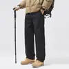 Novas Calças Casuais com Forro de Fleece para Primavera, Outono e Inverno para Homens, Corte Solto, Tamanho Grande, Espessadas, Calças de Moletom Quentes para Adolescentes
