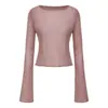 YS Coreano Dongdaemun Outono/Inverno Novo Elegante Simples Cor Sólida Slim Fit Manga Longa Camiseta Malha Camada Base Top Tendência