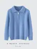 Nova coleção outono e inverno: Suéteres de cashmere engrossados para meninos e meninas, com design de meio zíper, gola polo e estilo pullover, perfeitos como camada base