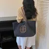 Bolsa Casual de Lona de Nylon para Mulheres, Bolsa Tote Grande para Estudantes para a Aula, Bolsa de Ombro Simples e Versátil para o Dia a Dia