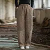 (Personalizado) 26 Pantalones Acolchados de Ramio Tie-Dye de Invierno con Cintura Elástica, Estilo Artístico, Pantalones de Algodón Gruesos y Cálidos para Mujer