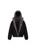 Chaqueta de Algodón con Cuello de Piel Estilo Retro Americano para Hombres y Mujeres Invierno 2025 Nueva Chaqueta Cálida con Capucha para Parejas Chaqueta Térmica Acolchada de Algodón