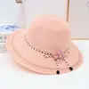 Sombrero de Verano con Ala Ancha para Mujer, Protección Solar, Sombrero de Paja con Lazo, Elegante Sombrero de Paja Transpirable con Ala Ancha para Vacaciones en la Playa