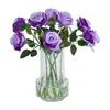 Parede de Flores Artificiais de Rosa de Haste Única Transfronteiriça Suprimentos para Decoração de Casamento Flores Artificiais Decoração de Casa Fundo Flores Artificiais