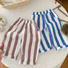Calça Listrada Versátil Infantil Primavera e Outono Calça Casual Solta de Perna Reta para Meninos e Meninas Calça Longa Infantil de Algodão Classe A