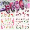 Fuente transfronteriza pegatina de calcomanía al agua para arte de uñas primavera rosa japonés rosa pequeña fresca pegatina para uñas flor joyería para uñas
