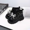 Zapatos de Terciopelo Corto de Dos Algodones Estilo Nuevo Invierno 2025 para Niños, Botas de Cuero para Bebé Niña, Botines Cortos para Niños, Botas de Media Caña 5193