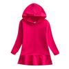 Saia de suéter com capuz das crianças meninas vestido de algodão babado 2022 primavera novas roupas infantis podem ser impressas no atacado