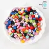 Colgante de Corazón Flor Pintada Colorida de Acrílico Agujero Recto Cuentas Sueltas Cuentas para Hilo Llavero de Teléfono Móvil Accesorios para Joyería DIY
