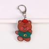 Desenho animado fofo urso manteiga acrílico chaveiro alto valor cor casal pingente mochila namorada chaveiro