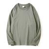 Algodão pesado 260g feixe de manga comprida T-shirt das mulheres primavera outono e inverno solto top acadêmico estilo amantes camisa de base