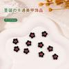 Accesorios para Uñas de Navidad 2025 Nuevo Estilo Navideño Diseños de Uñas Pintados a Mano Papá Noel Muñeco de Nieve Resina
