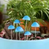 Nuevo juego de seis tapones de suelo de hongo azul transfronterizo para patio exterior, jardín, césped, decoración de resina para bonsái