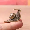 Estatueta de Caracol em Latão Puro, Animal de Chá Sólido Estilo Vintage, Peso de Papel para Mesa, Ornamento de Cobre Artesanal Colecionável