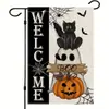 Celebração de Feriado Novo Tema Halloween Transfronteiriço Bandeira de Jardim de Linho Dupla Face Fantasma Abóbora Decoração com Estampa Divertida