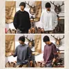 Camiseta de manga larga para hombre con textura de bambú, nueva colección primavera 2026, morado dopamina, corte holgado, estilo simple, al por mayor
