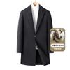 Abrigo de Lana de Doble Botonadura para Hombre de Largo Medio Estilo Coreano Casual Juvenil Otoño e Invierno Nuevo Abrigo de Tweed Ropa de Hombre