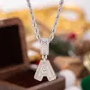 Collar con Colgante de Letra 26 de Hip-Hop Transfronterizo Europeo y Americano de Moda con Diamantes Completos para Mujer, Joyería de Moda Personalizada de Lujo Ligero, Envío Directo de Una Pieza