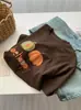 Calabaza t Abalorios Pesados Corte Holgado Versátil Estilo Americano Informal Estampada Manga Corta Algodón Cuello Redondo Camiseta Nuevo para Primavera y Verano