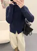 Nuevo Cárdigan de Lana Otoño e Invierno para Mujer, Estilo Holgado y Relajado, Cuello Solapa, Suéter de Punto Trenzado, Chaqueta con Cremallera